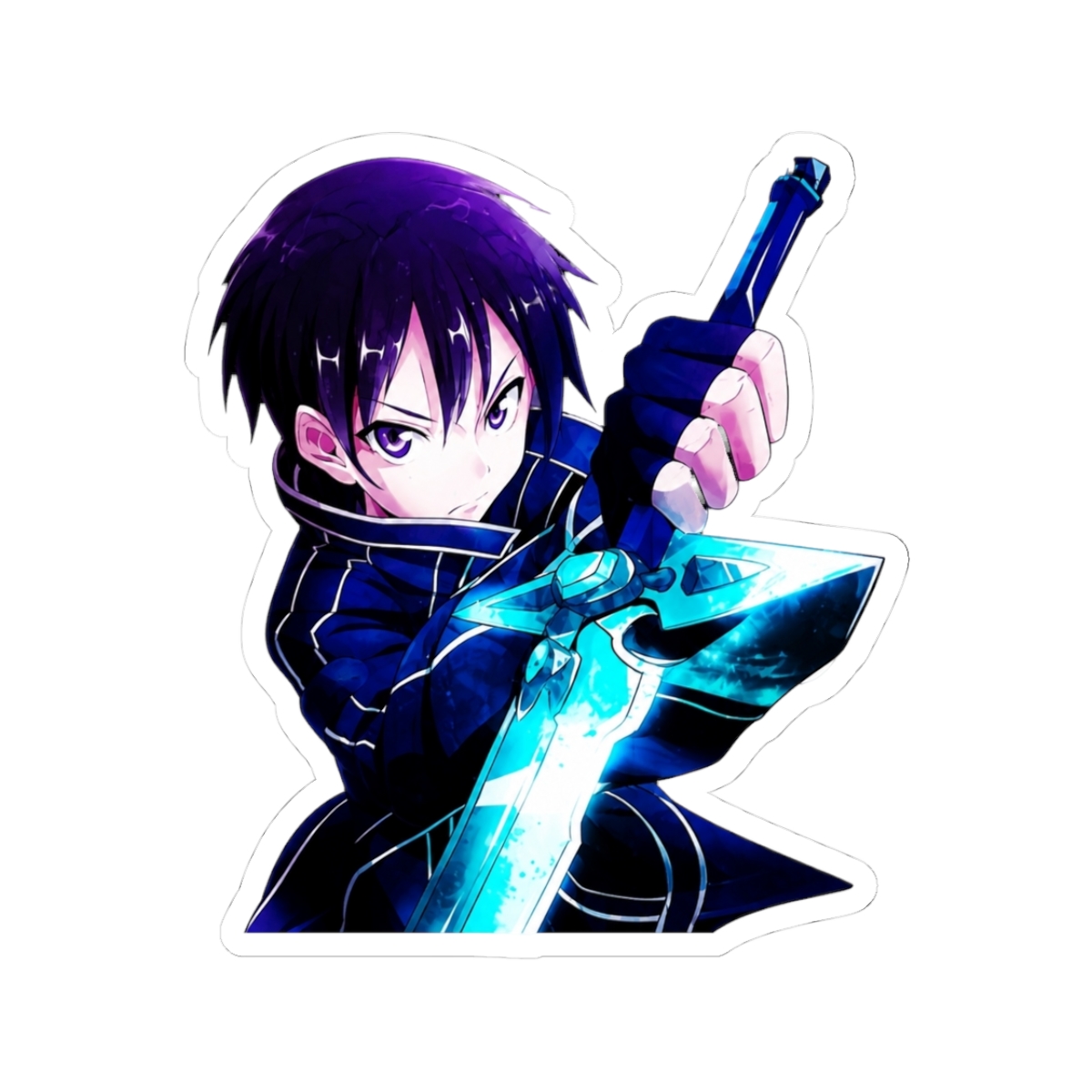 Kirito Sword Art Online Blue Aura Neon Cosmic Heroic Focus