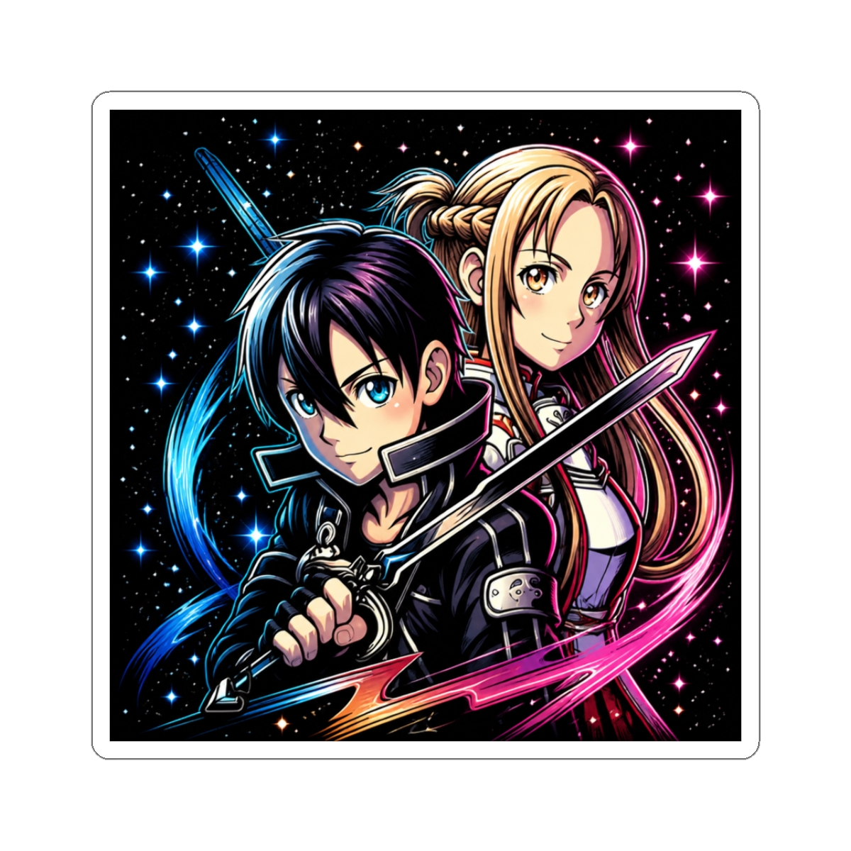 Kirito and Asuna Sword Art Online Sticker