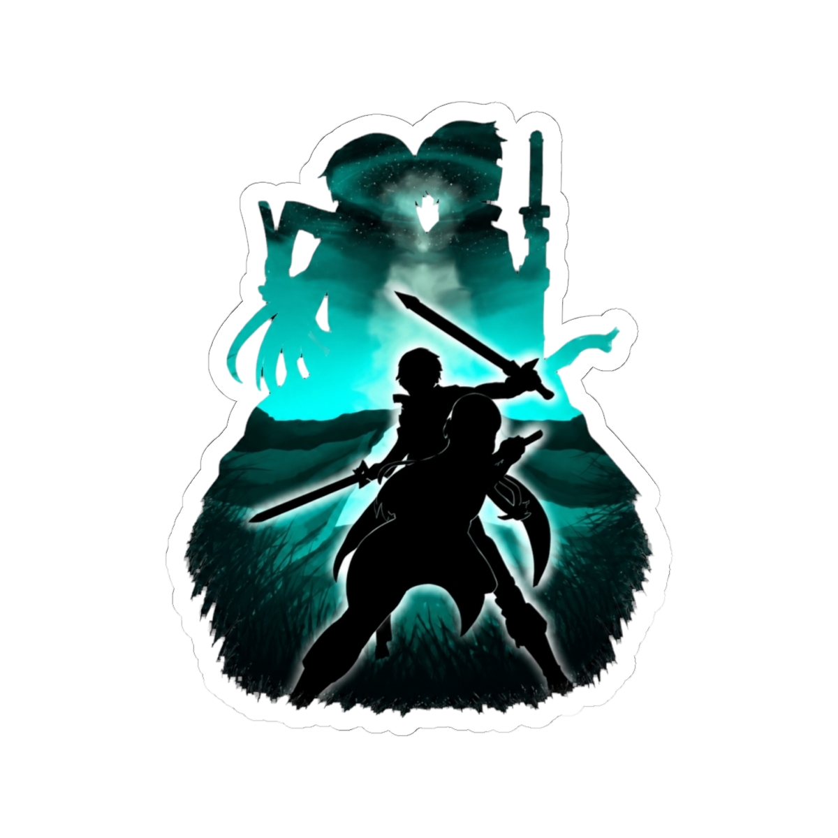 Kirito And Asuna Sword Art Online Silhouette - alternate angle 1, merchandise