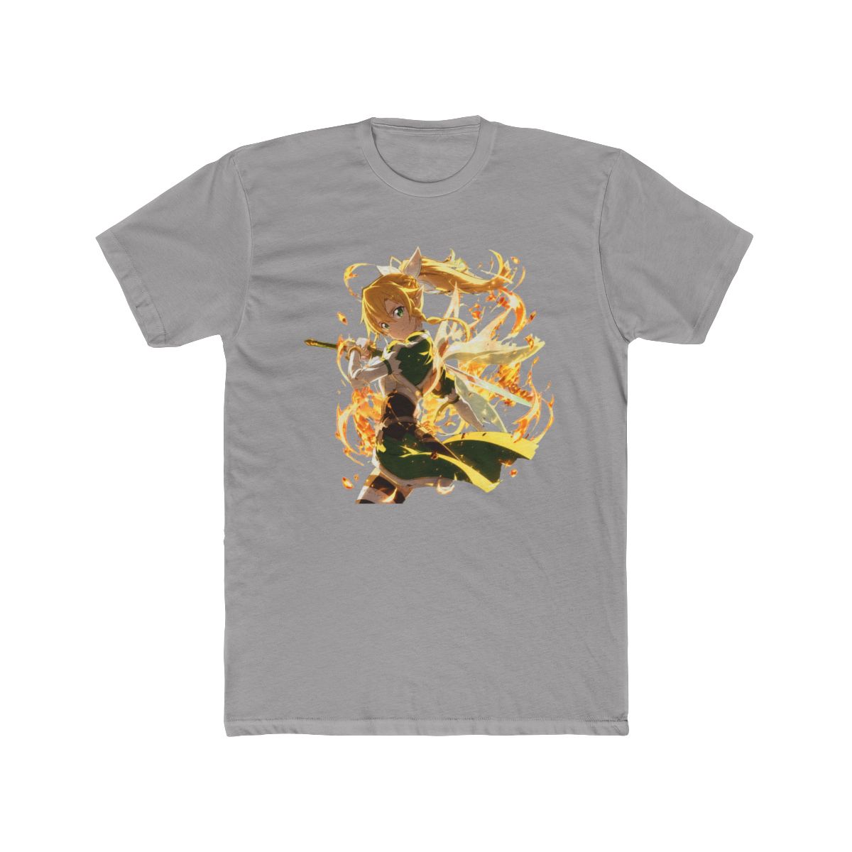 Leafa Sword Art Online Anime Girl Waifu Fire Fantasy Action Scene - Official T-Shirts merchandise