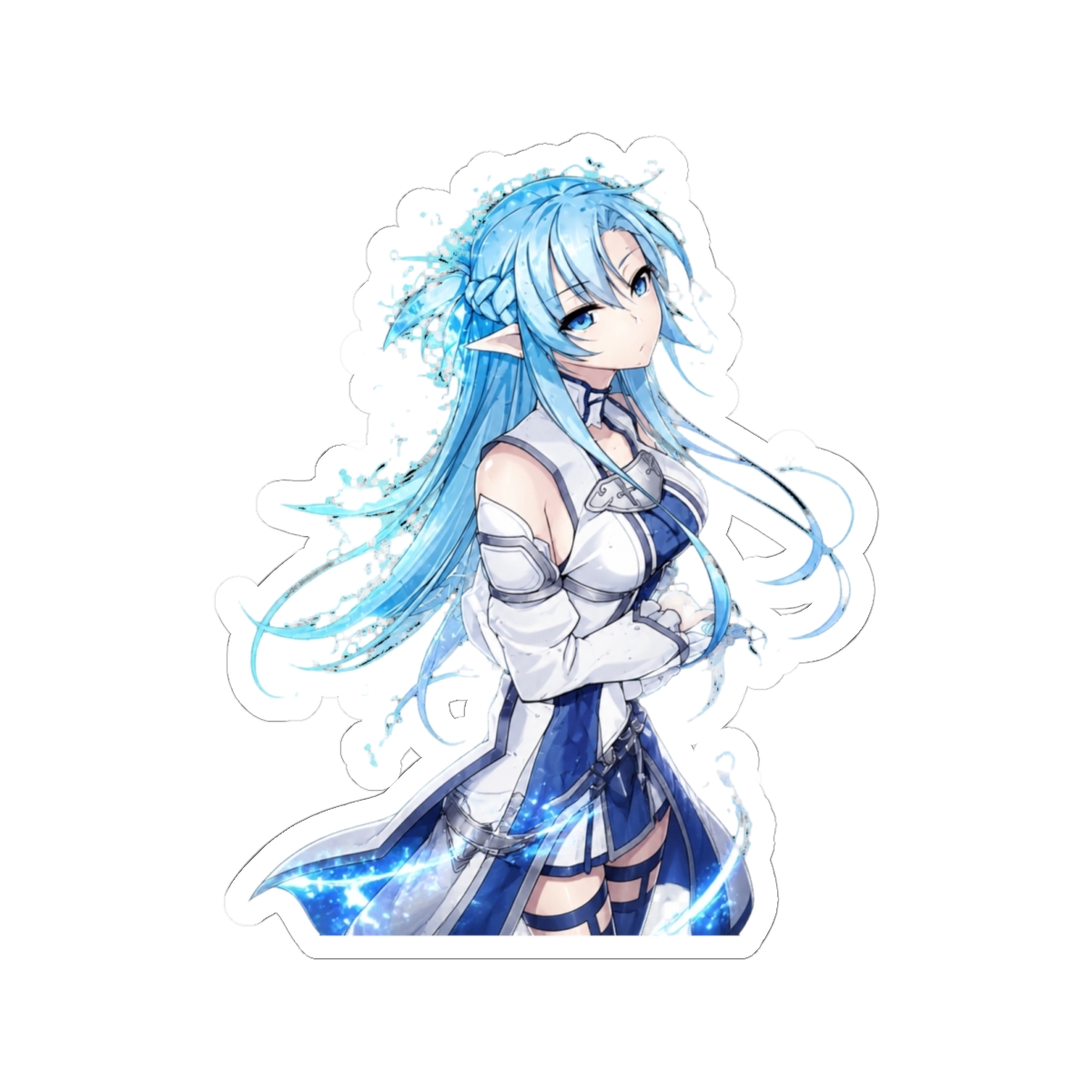 Asuna Sword Art Online Blue Fantasy Warrior Aura