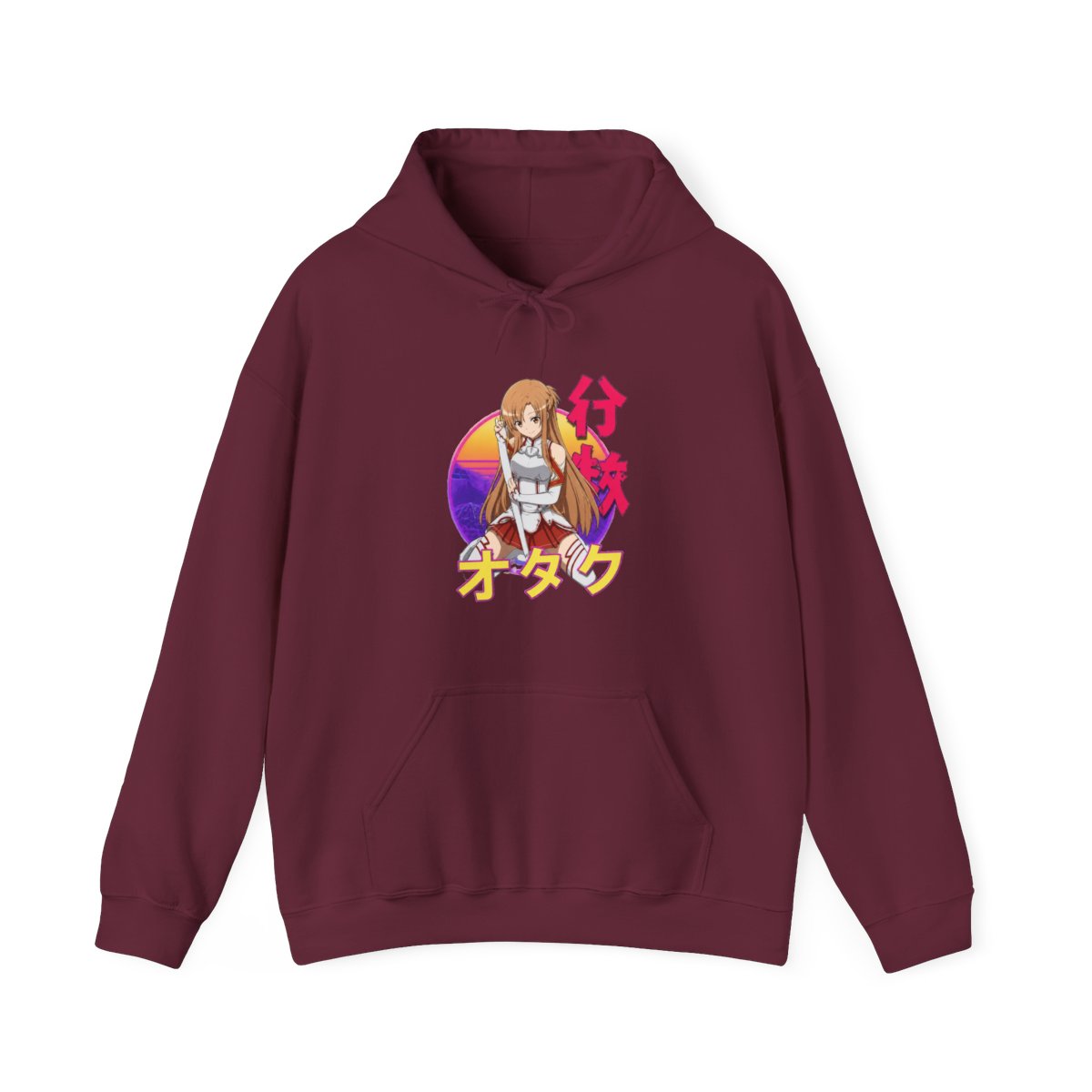 Asuna Yuuki Retro Sunset Design Hoodie | Sword Art Online - alternate angle 3, merchandise