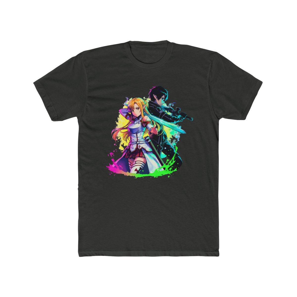 Kirito And Asuna Playful Art T Shirt | Sword Art Online - alternate angle 5, merchandise